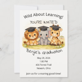 Safari Graduation Party Preschool Kindergarten  招待状