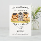 Safari Graduation Party Preschool Kindergarten  招待状 (スタンド正面)