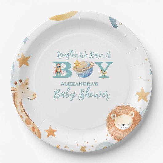 Safari Houston私たちはボーイアウトスペースを持っている ペーパープレート (正面)