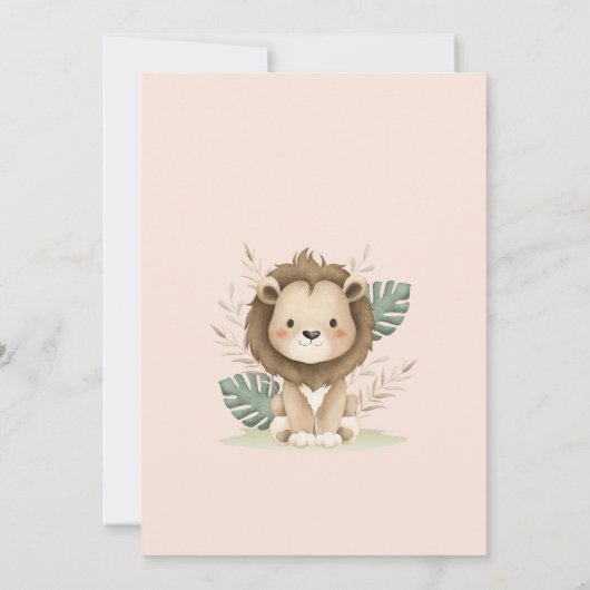 Safari Jungle 5th Birthday Invite Boy 招待状 (裏面)