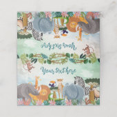 Safari jungle animal Birthday Food Tent  プレイスカード (外部開封)