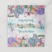 Safari jungle animal girl Birthday Food Tent  プレイスカード (外部開封)