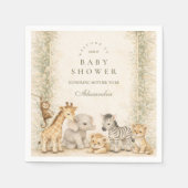 Safari Jungle Animals Arch Baby Shower スタンダードカクテルナプキン (正面)