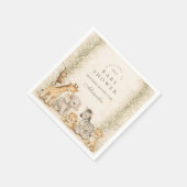 Safari Jungle Animals Arch Baby Shower スタンダードカクテルナプキン (角)