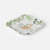 Safari Jungle Animals Baby Shower Paper Plates ペーパープレート (傾斜あり)