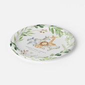 Safari Jungle Animals Baby Shower Paper Plates ペーパープレート (アングル)