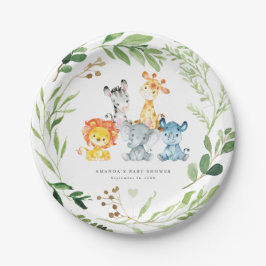 Safari Jungle Animals Baby Shower Paper Plates ペーパープレート