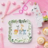 Safari Jungle Animals Baby Shower Paper Plates ペーパープレート (パーティー)