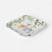 Safari Jungle Animals Baby Shower Paper Plates ペーパープレート (傾斜あり)
