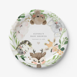 Safari Jungle Animals Baby Shower Paper Plates ペーパープレート