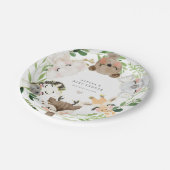 Safari Jungle Animals Baby Shower Paper Plates ペーパープレート (アングル)