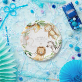Safari Jungle Animals Baby Shower Paper Plates ペーパープレート (パーティー)