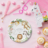 Safari Jungle Animals Baby Shower Paper Plates ペーパープレート (パーティー)