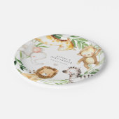 Safari Jungle Animals Baby Shower Paper Plates ペーパープレート (アングル)