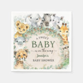 Safari Jungle Animals Baby Shower Tropical スタンダードカクテルナプキン (正面)