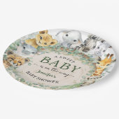 Safari Jungle Animals Baby Shower Tropical   ペーパープレート (アングル)