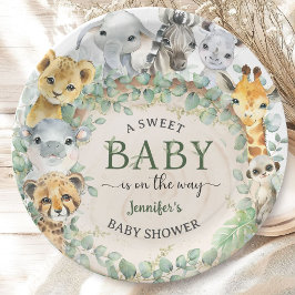 Safari Jungle Animals Baby Shower Tropical   ペーパープレート