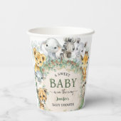 Safari Jungle Animals Baby Shower Tropical 紙コップ (裏面)