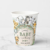 Safari Jungle Animals Baby Shower Tropical 紙コップ (正面)