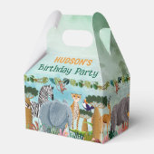 Safari jungle animals birthday custom フェイバーボックス (裏面サイド)