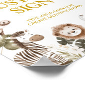 Safari Jungle Animals Birthday Table Sign ポスター (角)