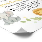 Safari Jungle Animals Birthday Time Capsule Sign ポスター (角)