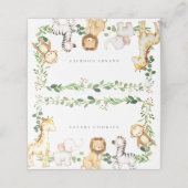 Safari Jungle Animals Buffet Food Labels プレイスカード (外部開封)