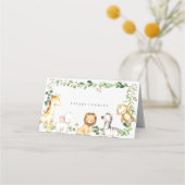 Safari Jungle Animals Buffet Food Labels プレイスカード (裏面)