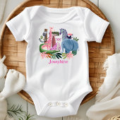 Safari jungle animals girl birthday ベビーボディスーツ