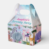 Safari jungle animals girl custom フェイバーボックス (裏面サイド)