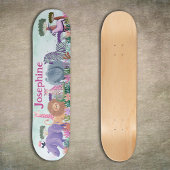 Safari jungle animals girl custom skateboard スケートボード