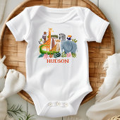 Safari jungle animals kids birthday ベビーボディスーツ