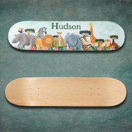 Safari jungle animals kids custom skateboard スケートボード