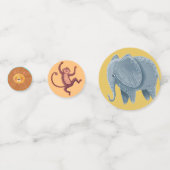 Safari jungle animals watercolor birthday コンフェッティ (正面)