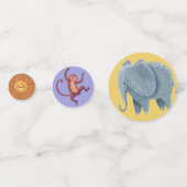 Safari jungle animals watercolor girl birthday コンフェッティ (正面)