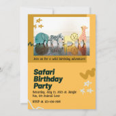 Safari Jungle Birthday – Editable Watercolor  招待状 (裏面)