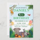 Safari Jungle Birthday Invitation 招待状 (正面)