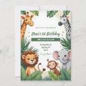 Safari Jungle Birthday Invitation 招待状 (正面)