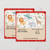 Safari Jungle Birthday Invitation 招待状 (正面/裏面)