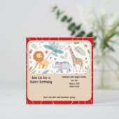 Safari Jungle Birthday Invitation 招待状 (スタンド正面)