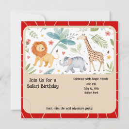 Safari Jungle Birthday Invitation 招待状