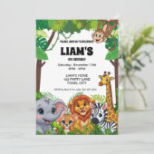 Safari Jungle Birthday Invitation 5x7 招待状 (スタンド正面)