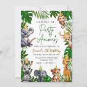 Safari Jungle Birthday Invitation for Kids  招待状 (正面)