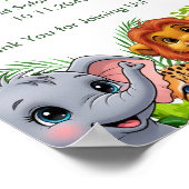 Safari Jungle Birthday Welcome Poster ポスター (角)