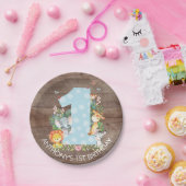 Safari Jungle Boys 1st Birthday 7"プレート ペーパープレート (パーティー)