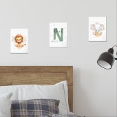 Safari Jungle Nursery Set with Name Initial Green (寝室)
