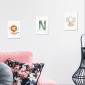 Safari Jungle Nursery Set with Name Initial Green (リビング)