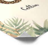 Safari Jungle Personalized Name Monogram C Nursery ポスター (角)