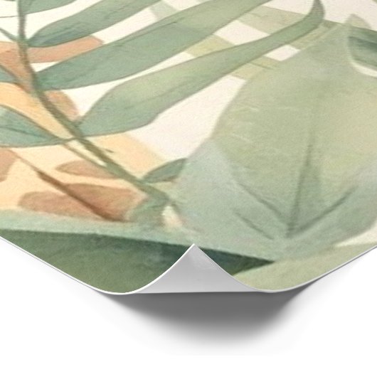 Safari Jungle Personalized Name Monogram D Nursery ポスター (角)