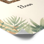 Safari Jungle Personalized Name Monogram E Nursery ポスター (角)